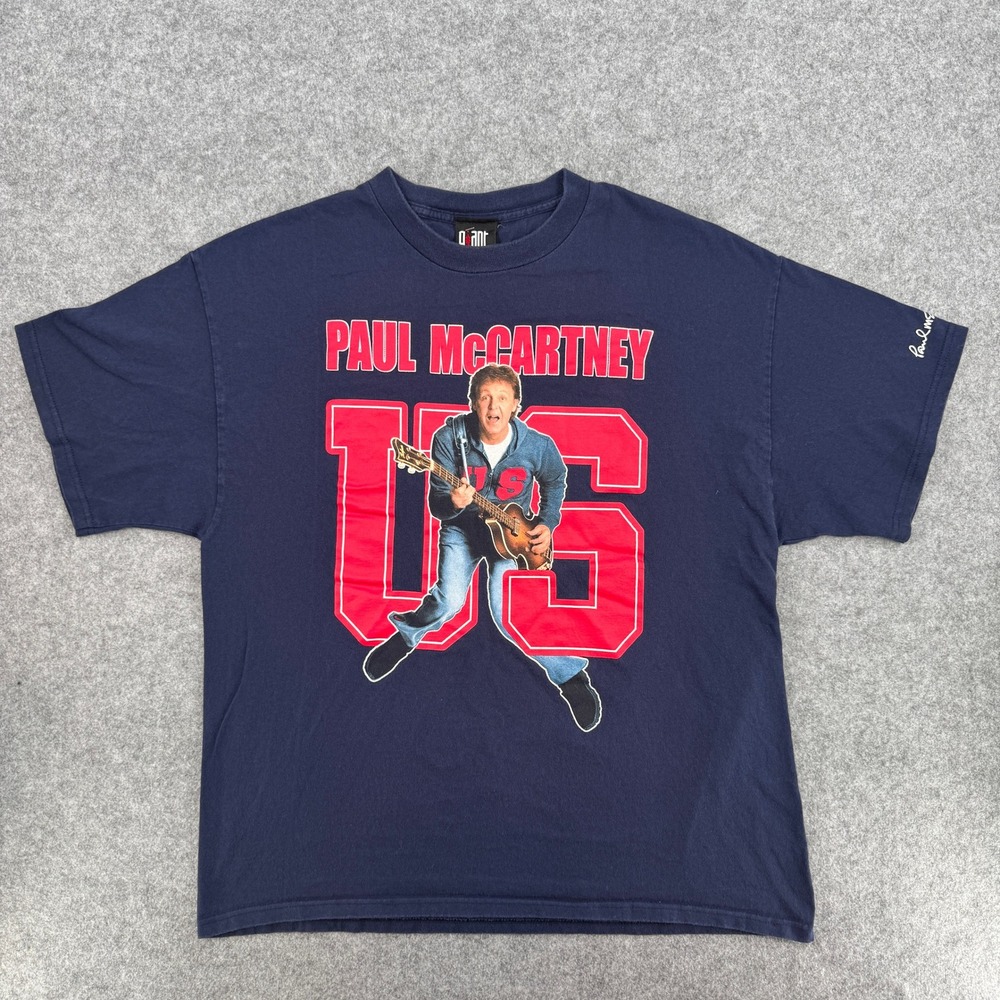 Vintage Paul McCartney 2005 Concert Tour Navy Blue Graphic Giant T-Shirt Mens XL